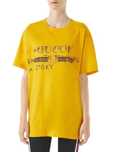 gucci shirt with writing on it